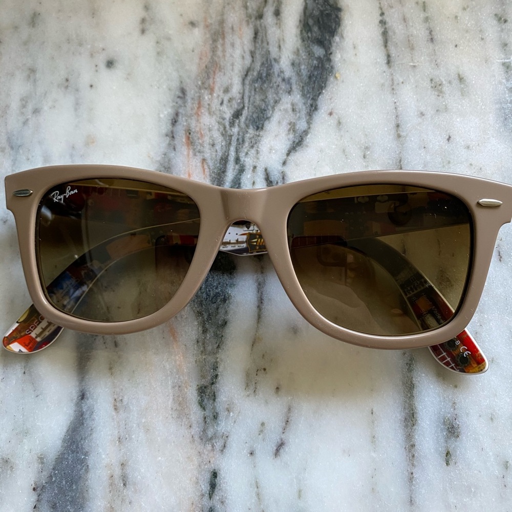 Ray Ban Wayfarer Sunglasses Tan Rare Prints Series